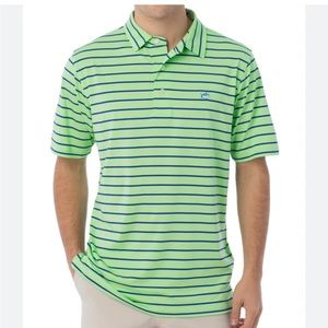 Southern Tide Summer Green Blue & Green Striped Driver Polo